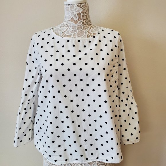 Tommy Hilfiger Polka Dot Top - Black and White - Long Sleeve - Lightweight71923 - Picture 2 of 11